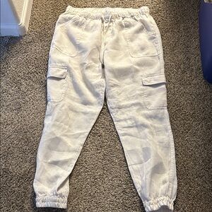 Nicole Miller Linen Pants in Cream